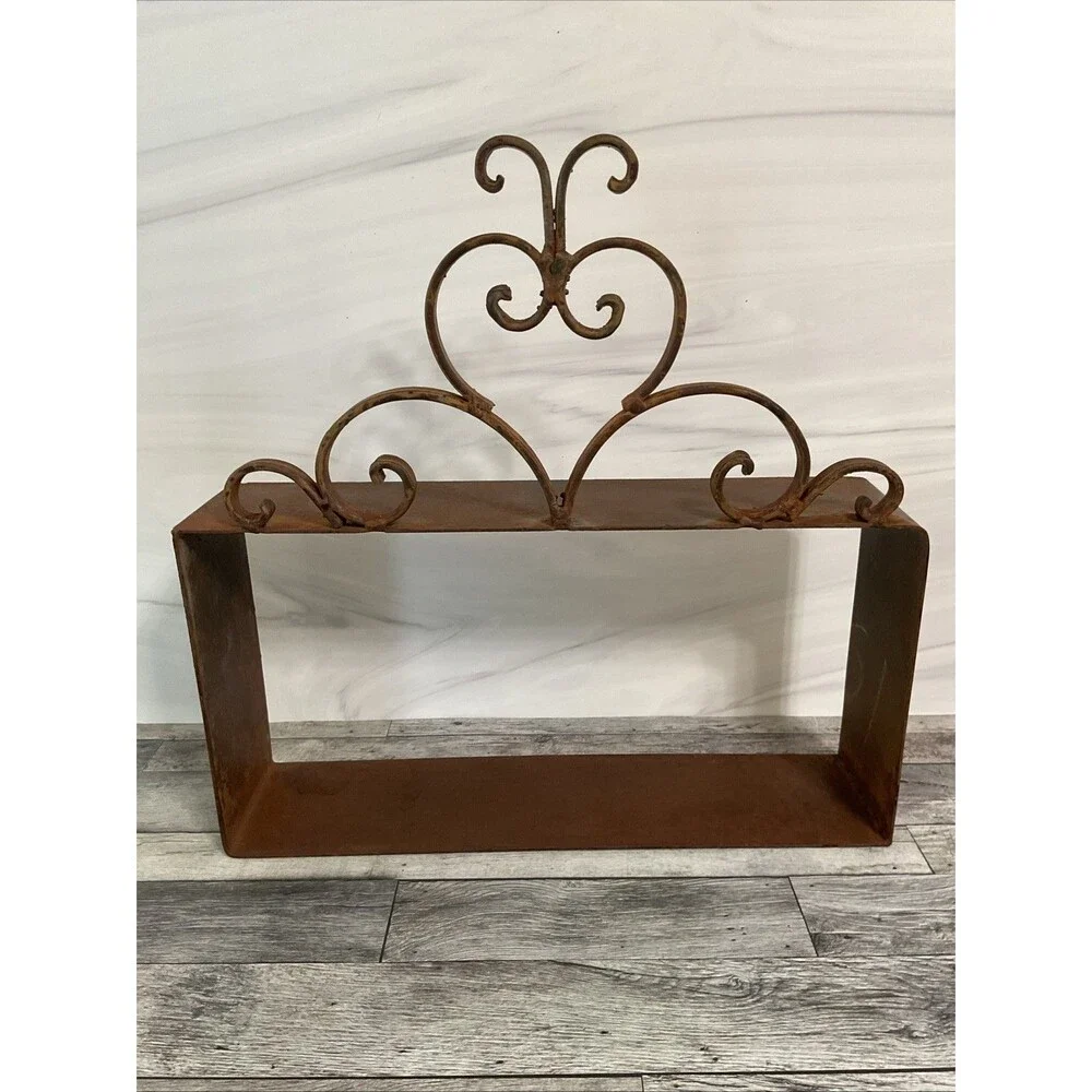 Vintage Wrought Iron Box Shelves Rustic Look. See Pic For Measurements